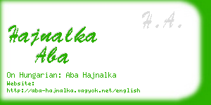 hajnalka aba business card